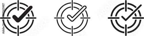 Target Achieved Goal Reached Success Confirmation Symbol Vector Graphic Illustration
