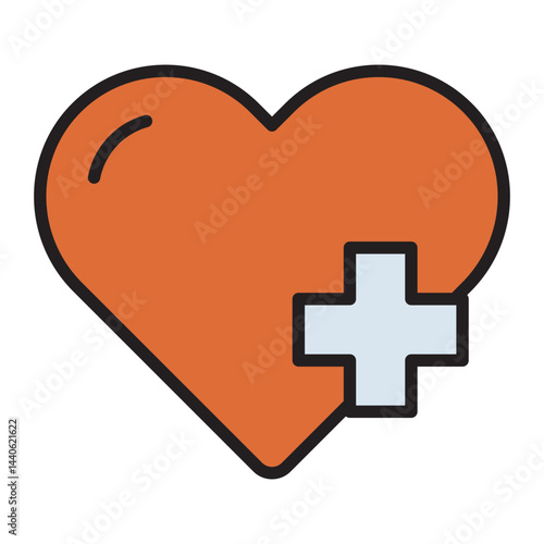 Heart health care and medical wellness icon