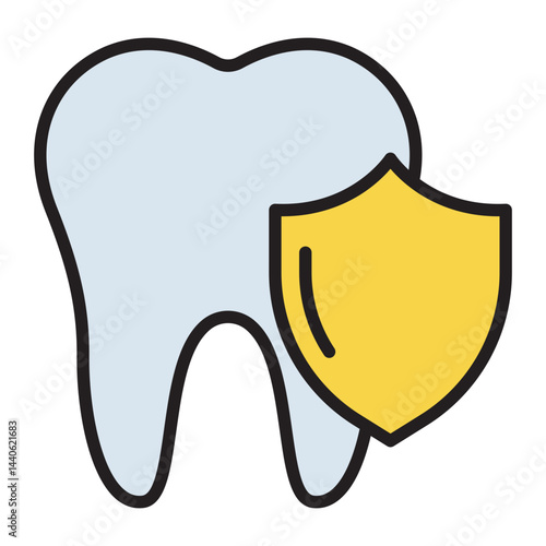 Tooth and shield outline icon