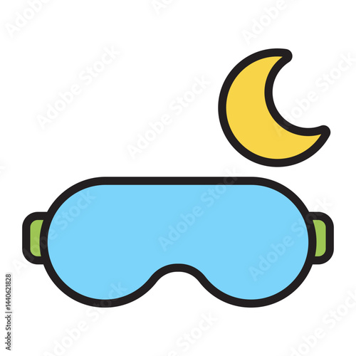Sleep mask and night rest icon