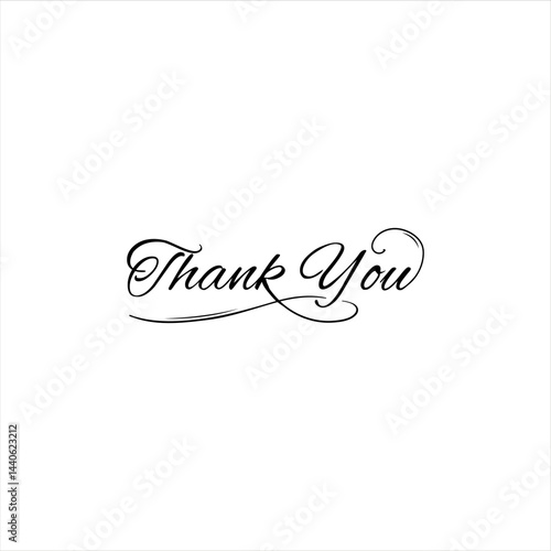 Thank you beautiful quote vector illustration on white background. Thank you lettering text . Calligraphy template.