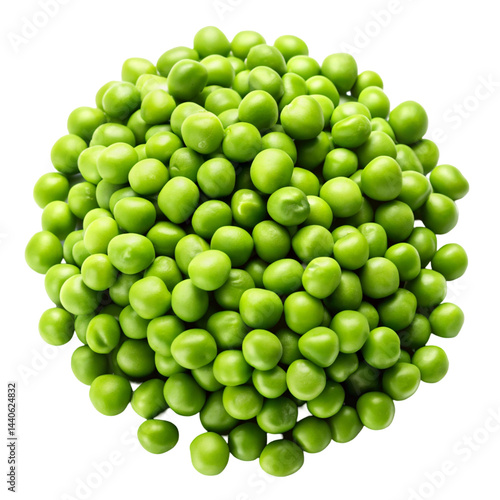 green peas on white background