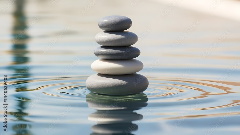 Serene Stacking Stones Float Gracefully Upon Calm Water Creating Peaceful Ripples Reflecting Tranquility And Balance In Nature Serene Stacking Stones Float Gracefully Upon Calm Water Creating Peaceful Ripples Reflecting Tranquility And Balance In Nature