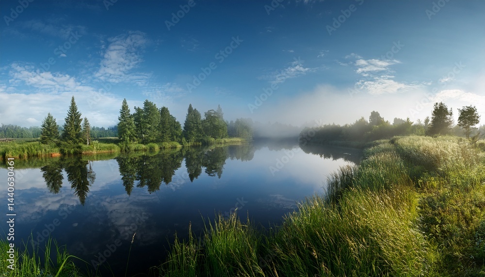 Fototapeta premium day on a calm river