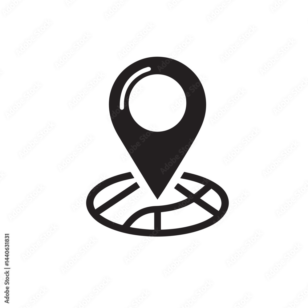 location pin icon silhouette vector location pin icon silhouette vector