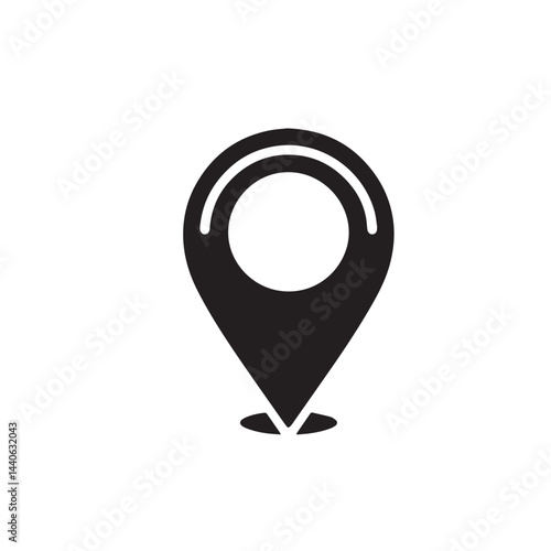 location pin icon silhouette vector