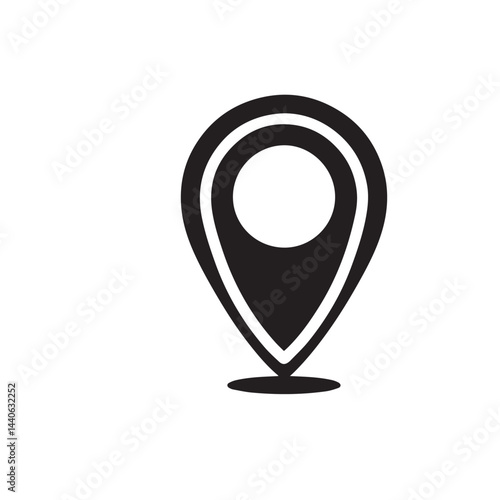 location pin icon silhouette vector