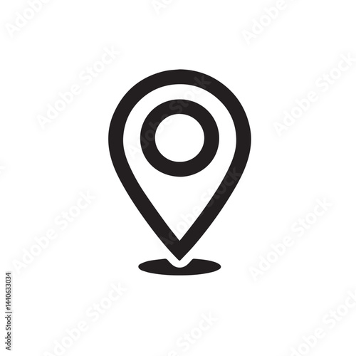 location pin icon silhouette vector