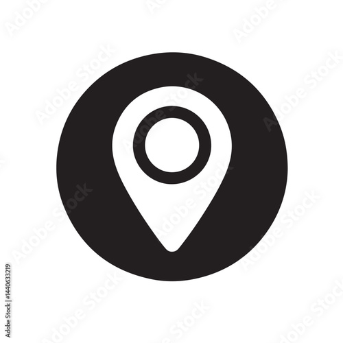 location pin icon silhouette vector