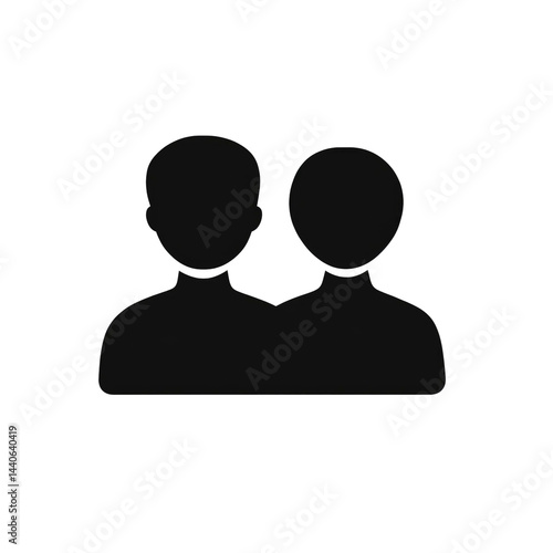 Simple Icon of Two People, Representing Partnership, Teamwork, or Community