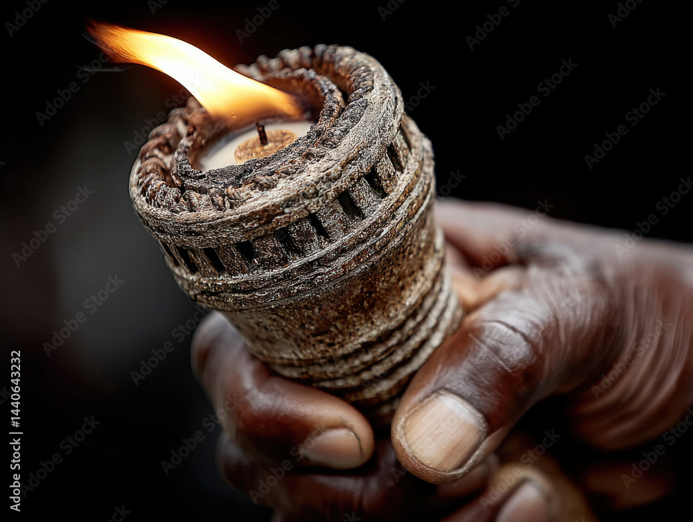 Hand-held torch, ritual fire.