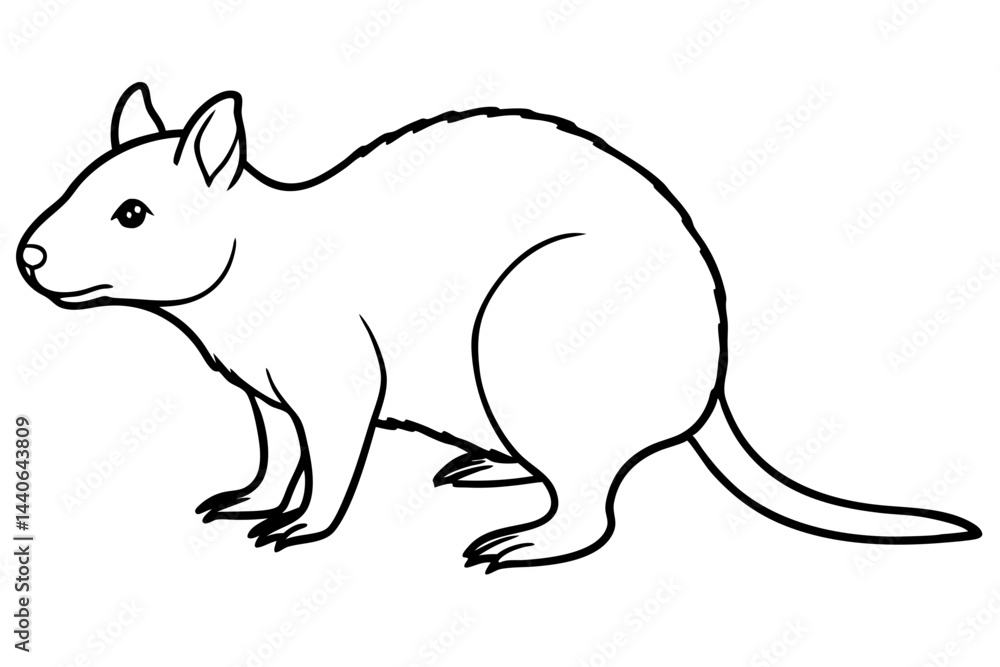 Fototapeta premium Quokka Sketch Vector