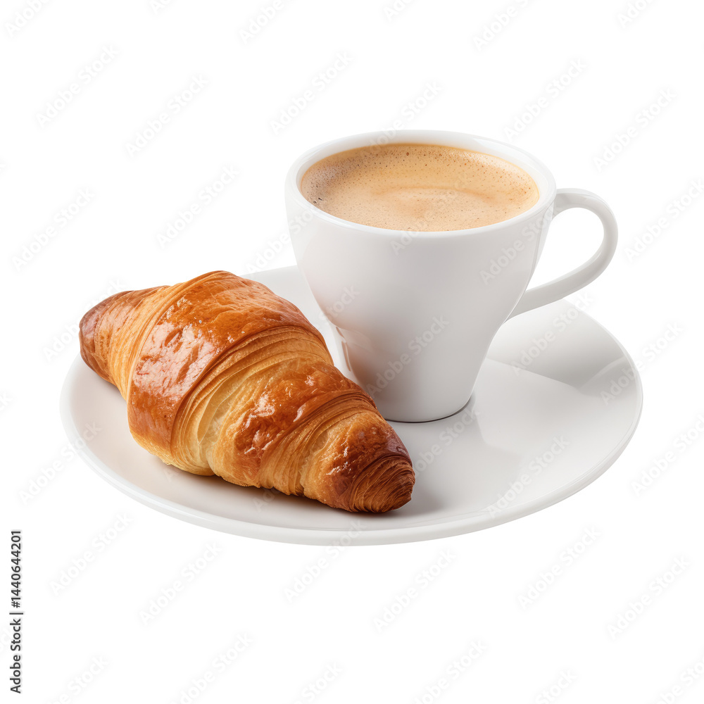 cup of coffee and croissant cup of coffee and croissant