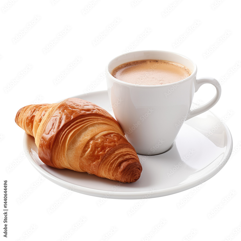 cup of coffee and croissant cup of coffee and croissant