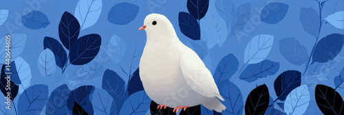 Peaceful Dove Amidst Blue L...
