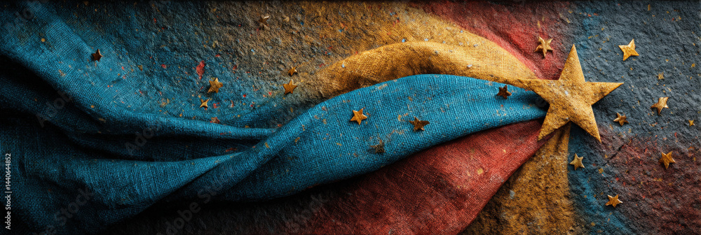 Faded Flag with Stars, History, Worn Colors