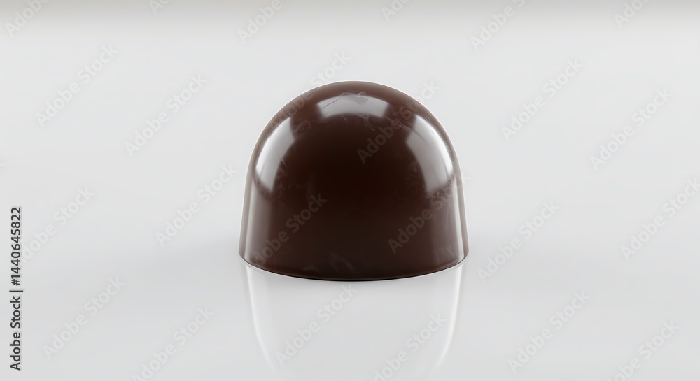 Chocolate Truffle on Reflective Surface Chocolate Truffle on Reflective Surface