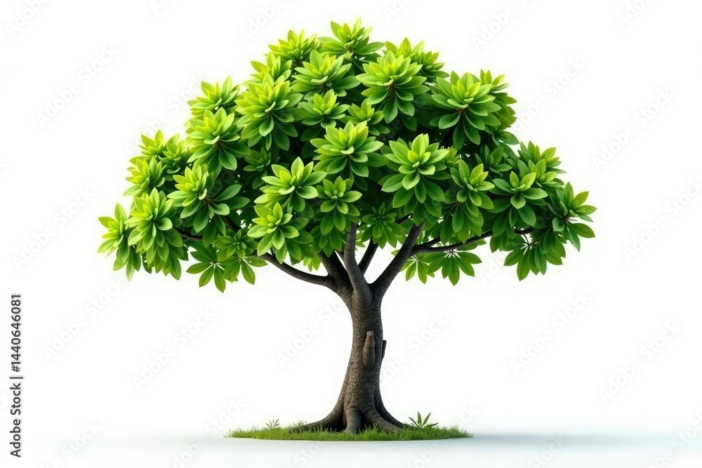 Obraz premium Young tree isolated on bright white background, small, green