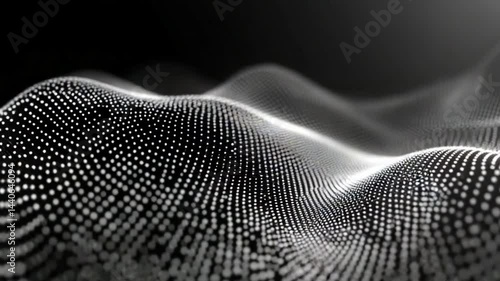 Abstract Flowing Dotted Surface: Dynamic Wave Animation for Technology Backgrounds