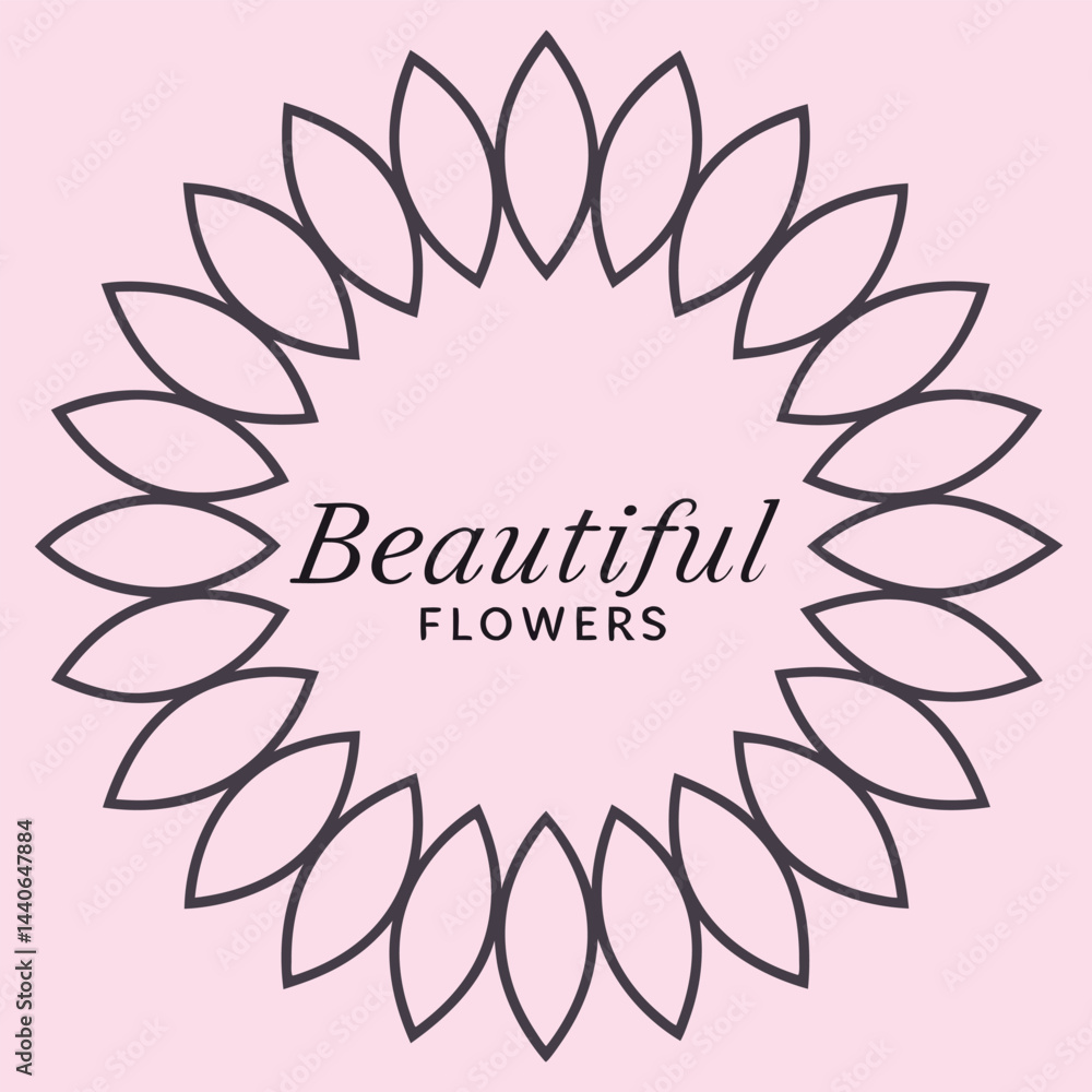Elegant Floral Wreath Design Element for Branding and Decoration Elegant Floral Wreath Design Element for Branding and Decoration