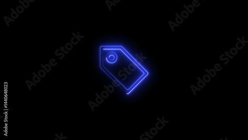 neon tag icon illustration.glowing tag icon.