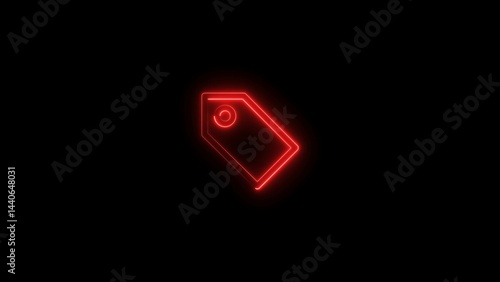 neon tag icon illustration.glowing tag icon.