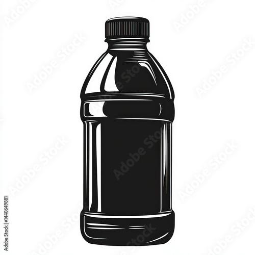Obraz na płótnie plastic bottle silhouette , black and white illustration isolated on white background w salonie