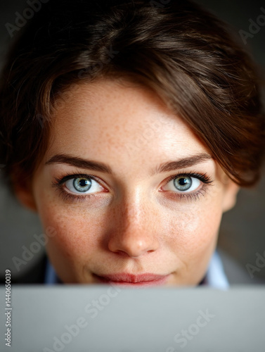 Intrigued Woman, Close-up, Focused