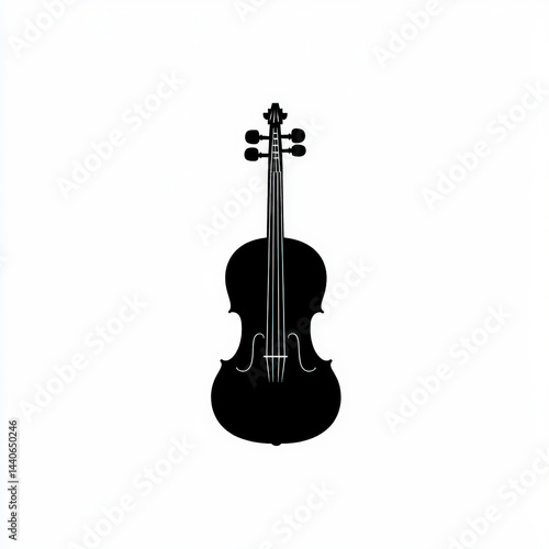 violin silhouette , black a...