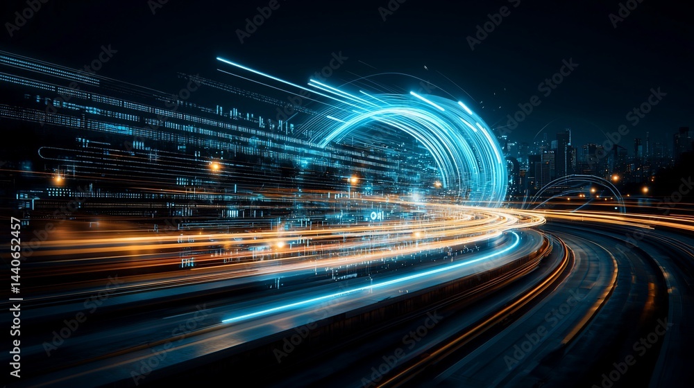 Obraz premium Futuristic highway of data streams