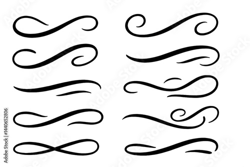 Decorative swirl designs for artistic embellishments in various projects