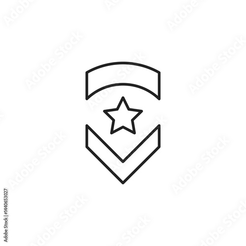 military rank badge icon. military rank badge Symbol sign for mobile concept and web design. Vector icon, Logo illustration, Vector graphics