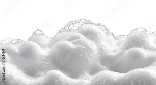 White clean soap foam on transparent background