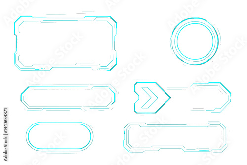 Unique geometric shapes and frames designed for modern graphic elements and user interfaces