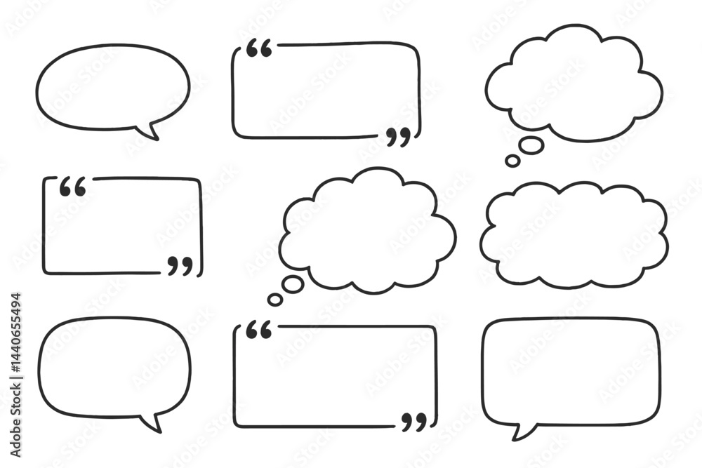 Fototapeta premium Various empty speech and thought bubble designs ideal for creative projects and graphic designs