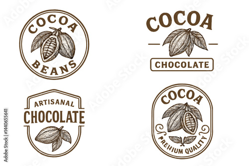 Cocoa beans and chocolate artisanal designs showcasing premium quality and unique branding elements