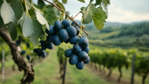 Wallpaper Mural Lush Vineyard with Ripe Grapes and Scenic Landscape View Torontodigital.ca