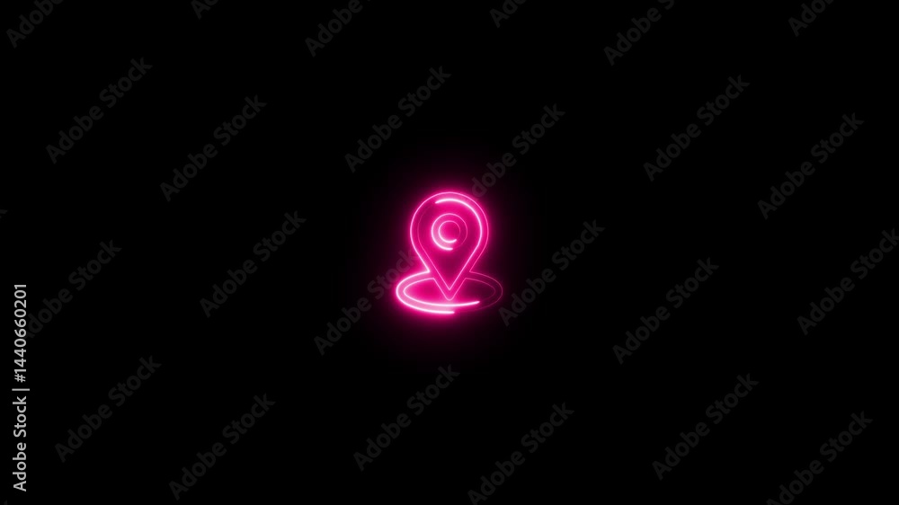 a glowing neon location icon animation video on black background icon, symbol, sign, business, location, map, pin, address, a glowing neon location icon animation video on black background icon, symbol, sign, business, location, map, pin, address,