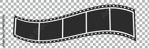 Cinema film strips reel templates. retro film strip frame element isolated on transparent background. video or movie film vintage analog cinema, photograph camera. abstract vector illustration