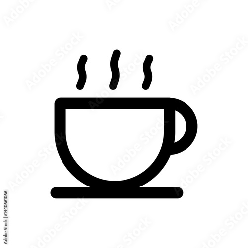 Coffee cup icon, Hot drink symbol, beverage icon, tea cup sign, caffeine symbol, mug icon, breakfast element