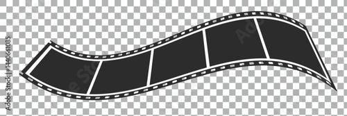 Cinema film strips reel templates. retro film strip frame element isolated on transparent background. video or movie film vintage analog cinema, photograph camera. abstract vector illustration