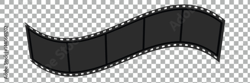 Cinema film strips reel templates. retro film strip frame element isolated on transparent background. video or movie film vintage analog cinema, photograph camera. abstract vector illustration