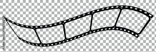 Cinema film strips reel templates. retro film strip frame element isolated on transparent background. video or movie film vintage analog cinema, photograph camera. abstract vector illustration