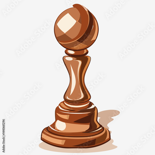 Chess pawn bronze isolated on white 