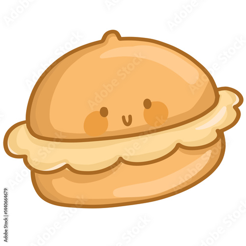 Cute choux cream illustration