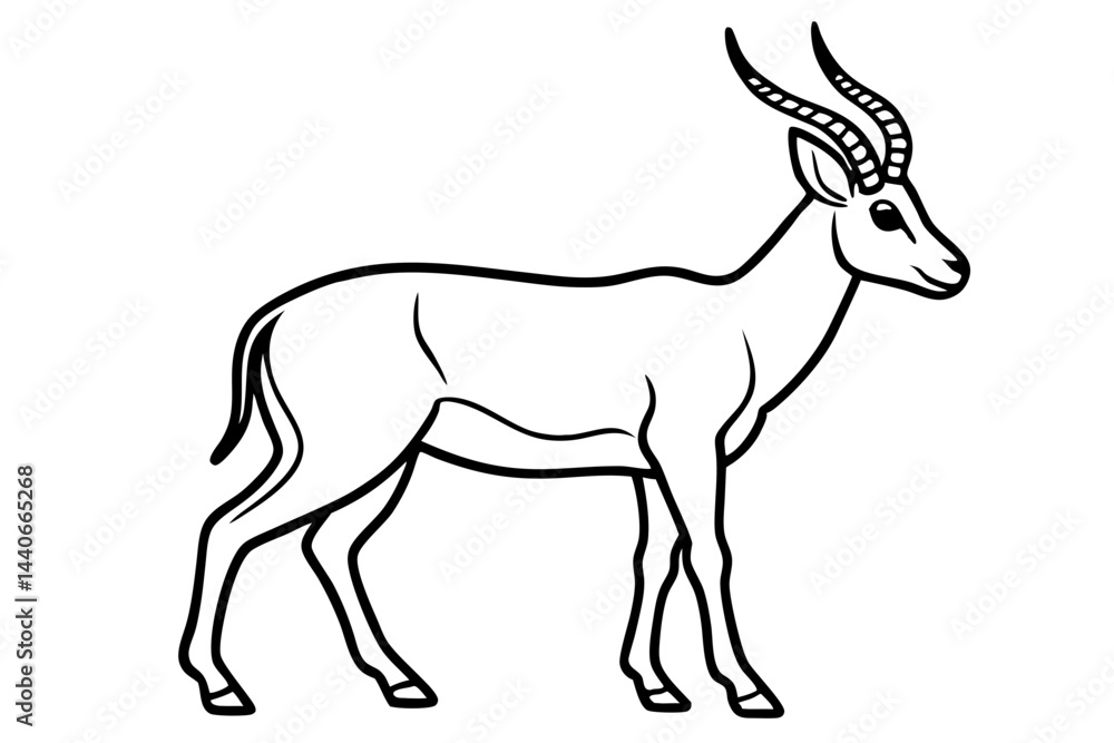 Stylized Markhor Sketch Stylized Markhor Sketch