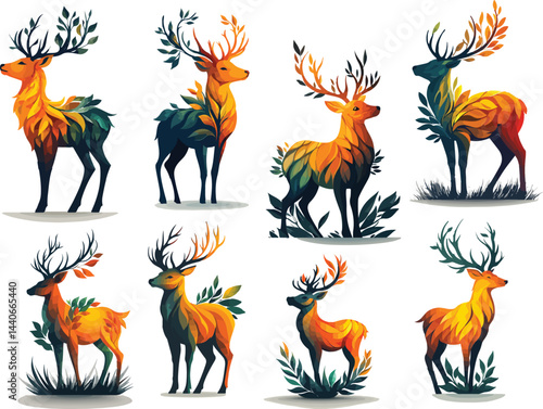 A vector set features a seamless pattern design with a collection of wild animals, showcasing nature's art