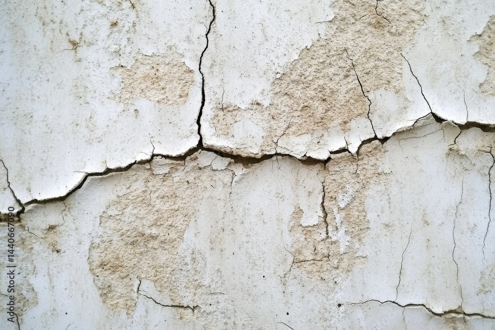 Fototapeta premium Peeling cracked plaster on old wall surface