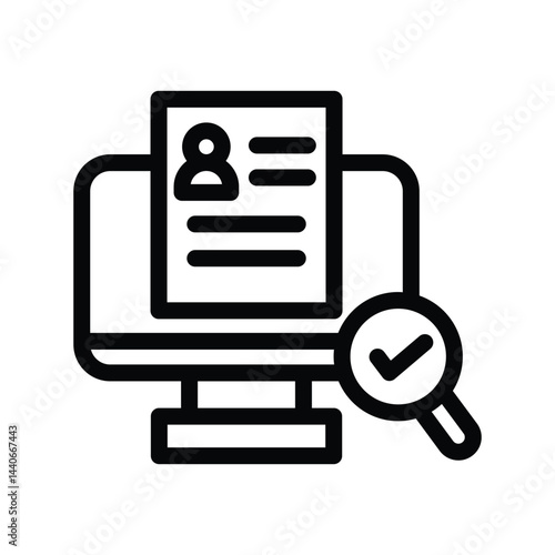 24 online recruitment line icon illustration vector graphic.eps