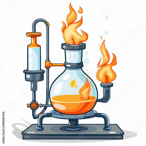 Bunsen burner isolated on white 
